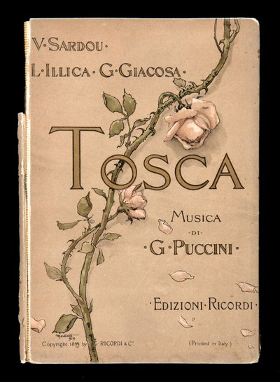 Okładka, Libretto della Tosca Giacomo Pucciniego, wydanie Ricordi, Włochy autorstwa Italian School