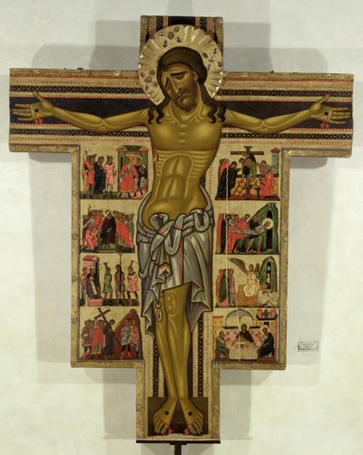 Ukrzyżowanie z Opowieściami Męki Pańskiej, Szkoła Lukki (tempera na panelu) autorstwa Italian School