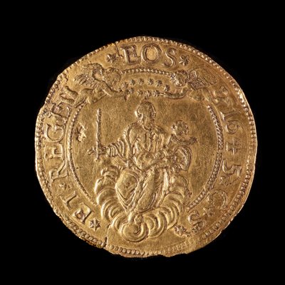 Waluta Republiki Genów: 20 podwójnych złota. Średnica 58 mm. 1645. Powrót. Muzea genów Strada Nuova autorstwa Italian School