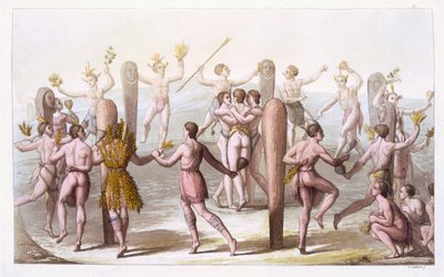 Tańce rdzennych mieszkańców Wirginii, c.1820 autorstwa Italian School
