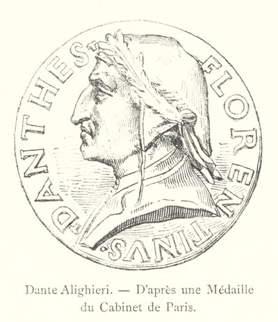 Dante Alighieri, Po Medalu Gabinetu Paryskiego (rycina) autorstwa Italian School