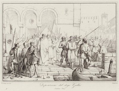 Osadzanie Doge Galla, 750 (rycina) autorstwa Italian School