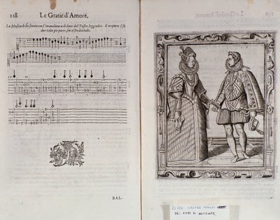Opis baletu dla dwojga Podwójna strona Le Gratie dAmore (Le Grazie dAmore) włoskiego tancerza Cesare Negri pt. Il Trombone (1536-1604), traktat o tańcu autorstwa Italian School