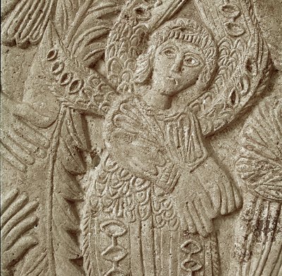 Fragment obrazu „Chrystus w majestacie” (kamień) autorstwa Italian School