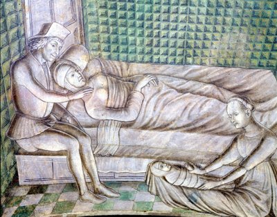 Fragment fresku zamku Roccabianca w Parmie z 1480 roku, obecnie w Castello Sforzesco w Mediolanie. Przedstawia historię Gryzeldy, zaczerpniętą z opowiadania z „Dekameronu” Giovanniego Boccacio (1313 - 1375). (Grisélidis). To jest sto autorstwa Italian School