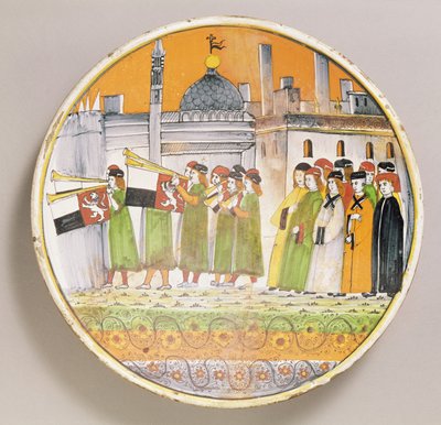 Naczynie zdobione Muzykami (ceramiczne) autorstwa Italian School