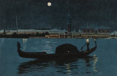 Pałac Dożów i kampanila (kolorowa litografia) autorstwa Italian School