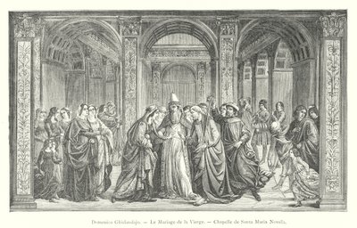 Domenico Ghirlandajo, Wesele NMP, kaplica Santa Maria Novella (rycina) autorstwa Italian School