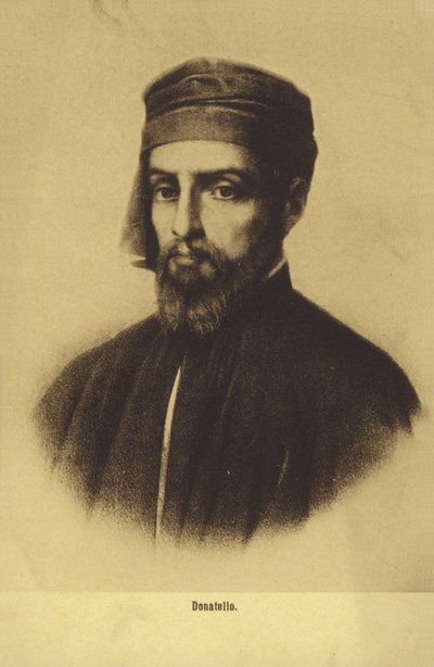 Donatello, włoski malarz i rzeźbiarz (litografia) autorstwa Italian School