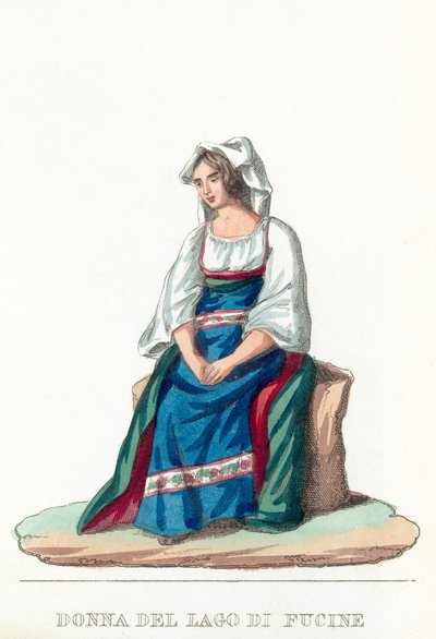 Donna Del Lago Di Fucine (kolorowy grawerunek) autorstwa Italian School