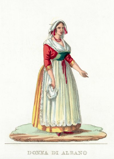 Donna Di Albano (kolorowy grawerunek) autorstwa Italian School