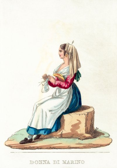 Donna Di Marino (kolorowy grawerunek) autorstwa Italian School