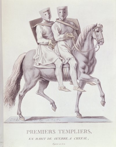 Wcześni rycerze konni templariusze w strojach bojowych, 1783 autorstwa Italian School