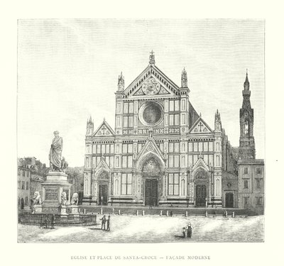 Kościół i plac Santa-Croce, nowoczesna fasada (rycina) autorstwa Italian School