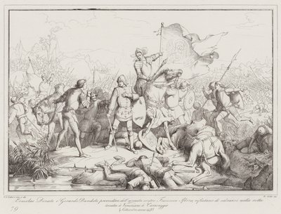 Ermolao Donato i Gerardo Dandolo nadzorcy armii przeciwko Francesco Sforza ... (grawerowanie) autorstwa Italian School