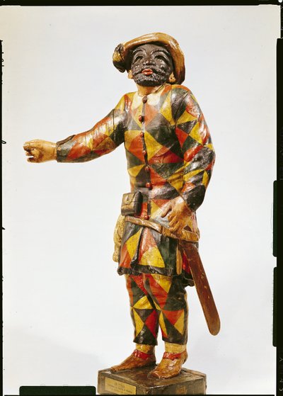 Figura Arlekina z Teatru Serafin (drewno polichromowane) autorstwa Italian School