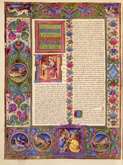 Fol.135v Druga Ewangelia Mateusza, z Biblii Borso d