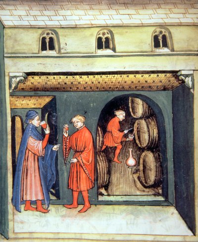 Fol.86v Dojrzałe wino owocowe, ilustracja z Tacuinum Santiatis Codex Vindobonensis autorstwa Italian School