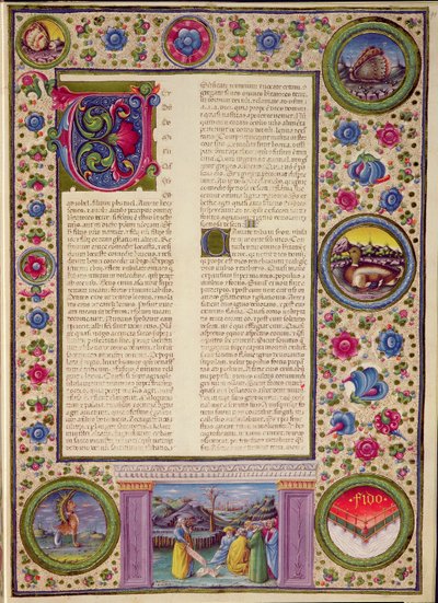 Fol.91r Księga proroka Joela (mniejszego proroka z VIII wieku pne, który głosił w Jerozolimie), z Biblii Borso d