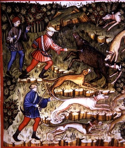 Fol.96r Zwierzęta myśliwskie, ilustracja z 