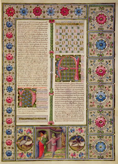 Fol.99r Otwarcie do Księgi Proroka Nauma, z Biblii Borso d