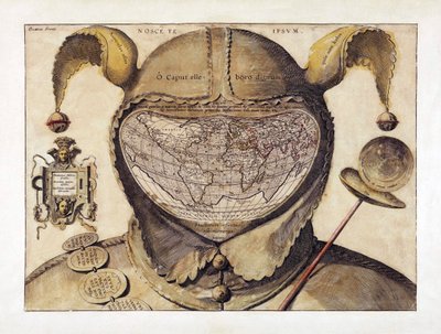 Mapa świata Czapka głupca, c.1590 (rycina) autorstwa Italian School