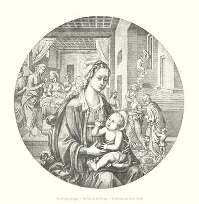 Fra Filippo Lippi, The Life of the Virgin, Pitti Palace Collection (rycina) autorstwa Italian School