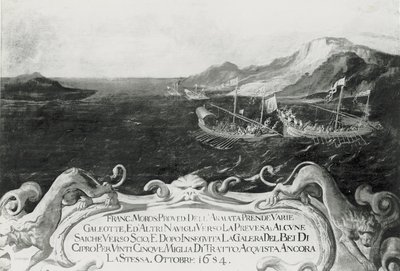Francesco Morosini (1618-94) podczas incydentu u wybrzeży Cypru, 1654 autorstwa Italian School