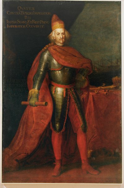 Francesco Morosini, doża Wenecji, wyróżnił się w wojnach z Turkami ... (obraz na płótnie) autorstwa Italian School