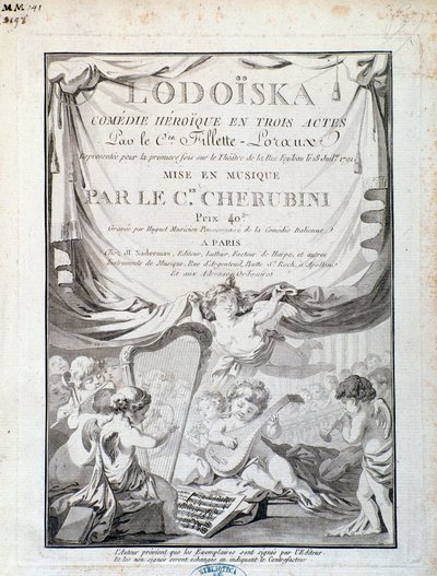 Frontyspis Lodoiska, dzieło Luigi Cherubini autorstwa Italian School