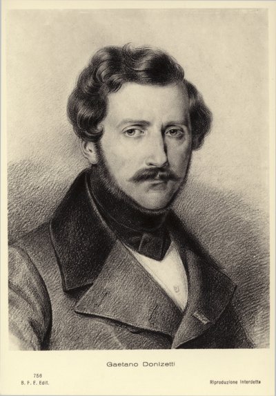 Gaetano Donizetti, włoski kompozytor (1797-1848) autorstwa Italian School