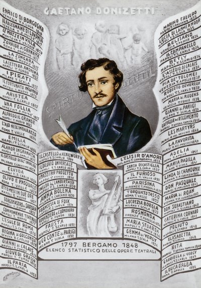 Gaetano Donizetti, włoski kompozytor (1797-1848) autorstwa Italian School