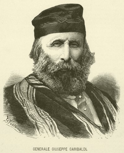 Generał Giuseppe Garibaldi (grafika) autorstwa Italian School