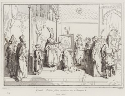 Gentile Bellino pasowany na rycerza przez Mohammeda II autorstwa Italian School