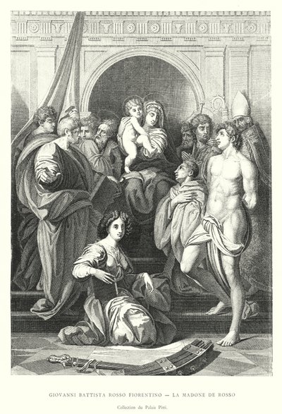 Giovanni Battista Rosso Fiorentino, La Madone de Rosso, Collection du Palais Pitti (grafika) autorstwa Italian School