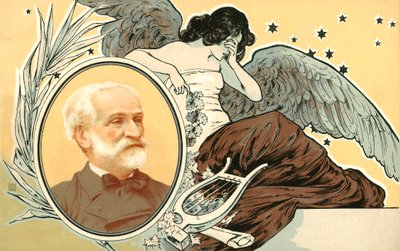 Śmierć Guiseppe Verdiego (kolorowa litografia) autorstwa Italian School