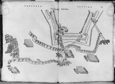 Jak ustawić stanowiska strzeleckie i jak wybrać kąt ścian, ilustracja z Opera nuova di fortificare Girolamo Cataneo Novarese (fl. c.1540-84) Brescia, 1564 autorstwa Italian School