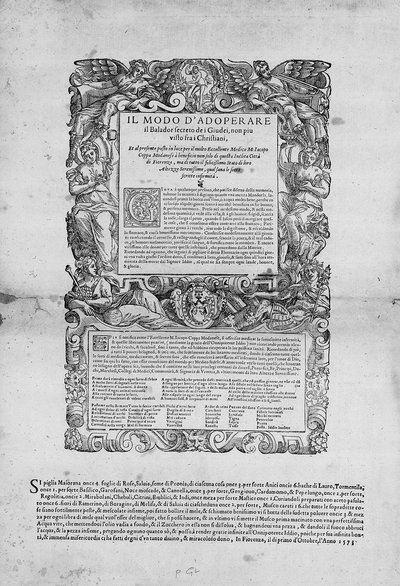 Sposób użycia Balador Secreto dei Giudei — Jacopo Coppa z Modeny, Florencja autorstwa Italian School
