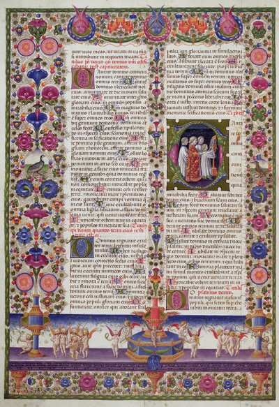 Podświetlana strona z Księgi Psalmów, z Biblii Borso d