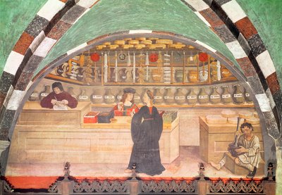 Wnętrze apteki autorstwa Italian School