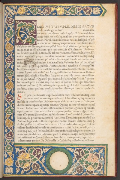 Włoski renesansowy typ rzymski, z Epistolae ad Brutum, autorstwa Marka Tulliusa Cicero autorstwa Italian School