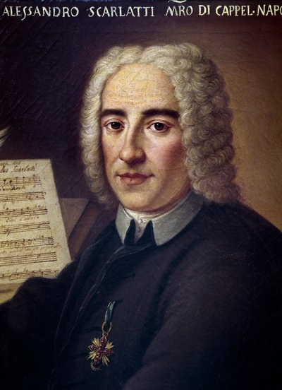 Włoski kompozytor Alessandro Scarlatti, detal (olej na płótnie) autorstwa Italian School