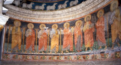 Jezus i Maryja wśród Dwunastu Apostołów autorstwa Italian School
