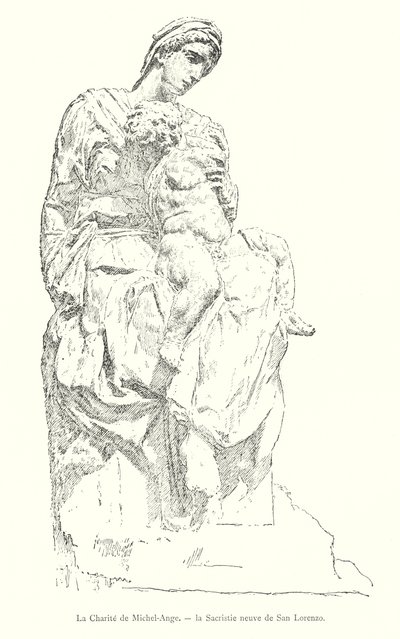 Miłosierdzie Michała Anioła, Nowa Zakrystia San Lorenzo (rycina) autorstwa Italian School
