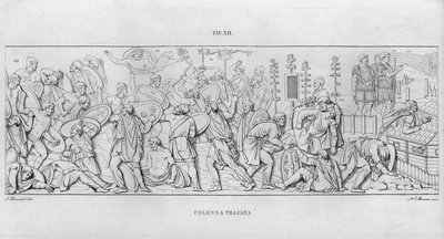 La Colonna Trajana, Kolumna Trajana (rycina) autorstwa Italian School