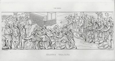 La Colonna Trajana, Kolumna Trajana (rycina) autorstwa Italian School