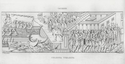 La Colonna Trajana, Kolumna Trajana (rycina) autorstwa Italian School