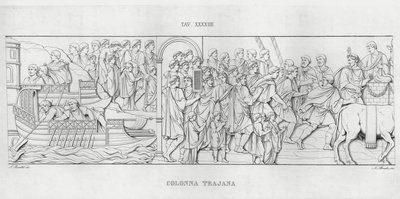 La Colonna Trajana, Kolumna Trajana (rycina) autorstwa Italian School