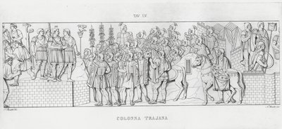 La Colonna Trajana, Kolumna Trajana (rycina) autorstwa Italian School