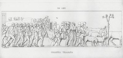 La Colonna Trajana, Kolumna Trajana (rycina) autorstwa Italian School